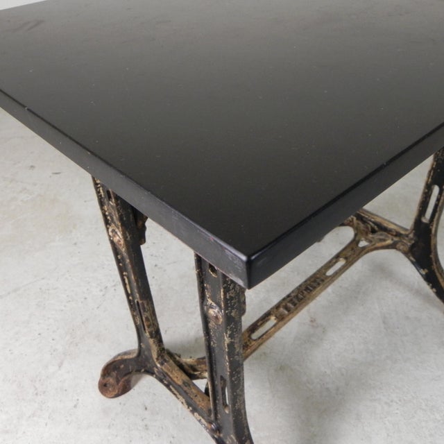 Stone Industrial Cast Iron Garden Table with Stone Top, 1930s For Sale - Image 7 of 18