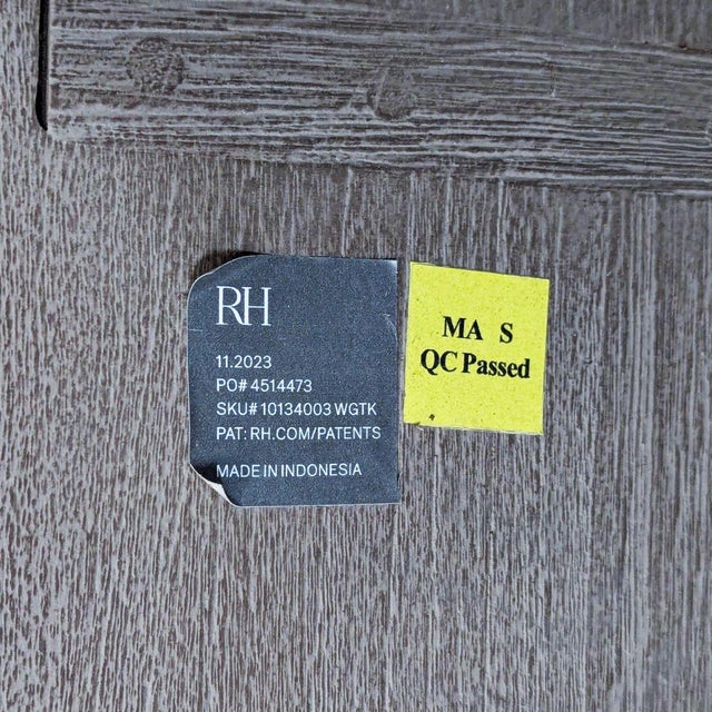 Restoration Hardware Matira Modern Gray Wood Outdoor Side Table For Sale In San Francisco - Image 6 of 6