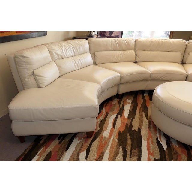 Chateau d'Ax Italian Leather Sectional Sofa With Ottoman Chairish