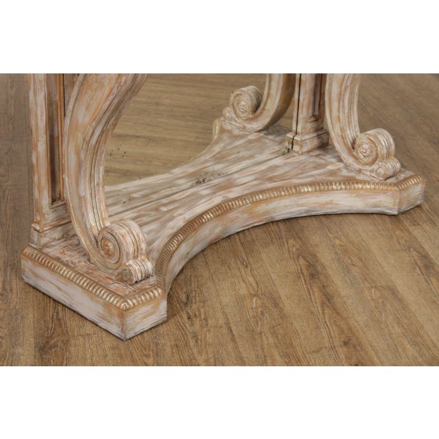 Early 21st Century Niermann Weeks Attributed Neoclassical Empire Style Scroll Carved Travertine Top 'Blenheim' Consoles - A Pair For Sale In Philadelphia - Image 6 of 12