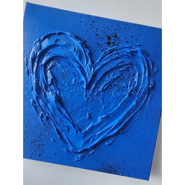 Blue & Black Abstract Heart Painting For Sale - Image 4 of 10