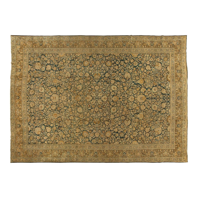Antique Persian Tabriz Handwoven Wool Rug For Sale