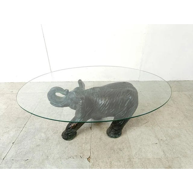 Vintage Plaster Elephant Coffee Table, 1970s For Sale - Image 6 of 11