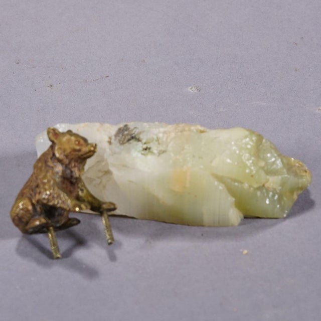 Antique Vienna Bronce Bear on a Crystal Rock For Sale - Image 6 of 6