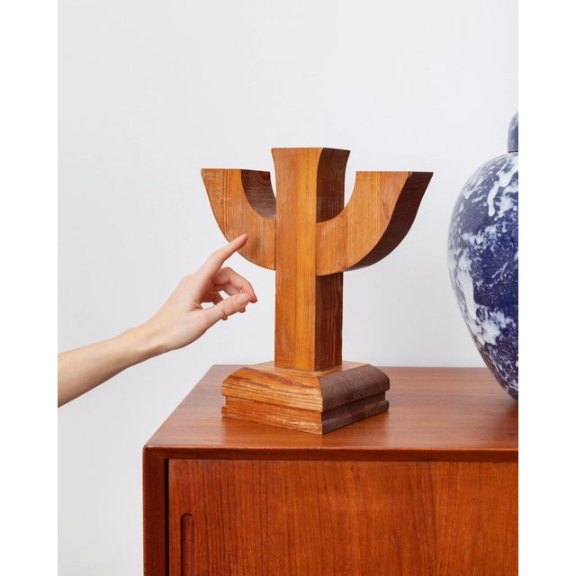 Solid candle stand made of wood made in Italy. The shape follows the function, modern design from the 1950s, which today...
