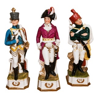 German Artist, Napoleonic Subjects, 1800s, Ceramic, Set of 3 For Sale