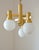 1970s Vintage Brass and Opaline Glass Globe Pendant Light by Gaetano Sciolari, 1970s For Sale - Image 5 of 9