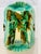 Art Nouveau Rare Antique French Barbotine Majolica Turquoise Asparagus Serving Tray Platter Dish For Sale - Image 3 of 11