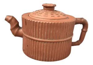 Antique Yixing Zisha Bamboo Theme Yin Yang and Eight Trigrams Tea Pot 八卦