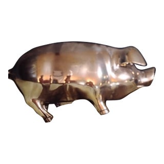 1920s Brass Piggy Bank For Sale