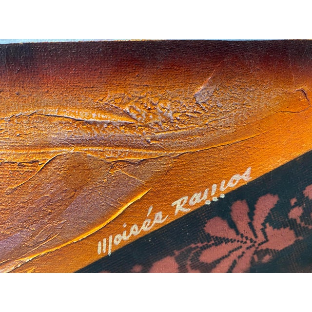 Orange Moises Ramos Mixed Media Abstract Painting 20th Century For Sale - Image 8 of 12