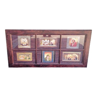 Framed Whimsical Monkey, Dog Fun 6 Print Custom Made Wall Art Work For Sale