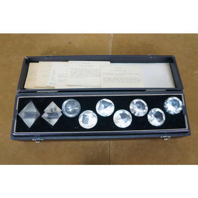 Vintage Glass Prisms Jewelers Diamond Cutting Demonstration Set Gemstone Case For Sale - Image 16 of 16