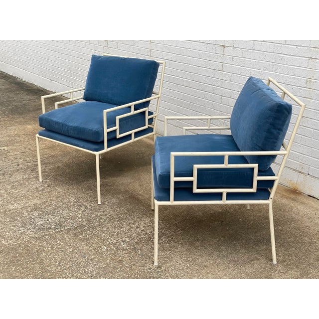 2010s Mr. Brown London Fitzroy Blue Chairs - a Pair For Sale - Image 5 of 10