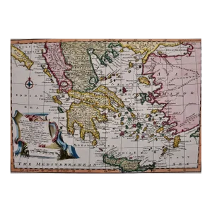 Mainland Greece & Islands: An Original 18th Century Hand-Colored Map by Emanuel Bowen , 1747