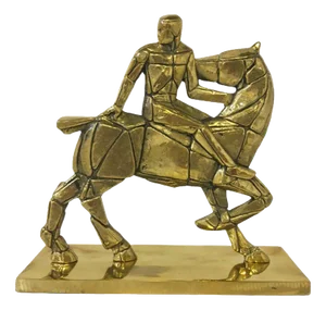 Italian Postmodern Bronze Sculpture of Horse and Rider, 1980