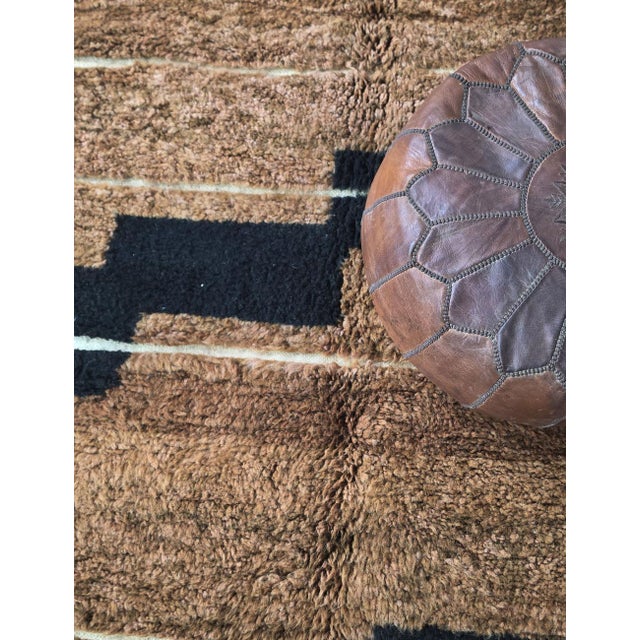 Black Brown and Black Moroccan Rug - 10.1 X 6.7 Ft For Sale - Image 8 of 8