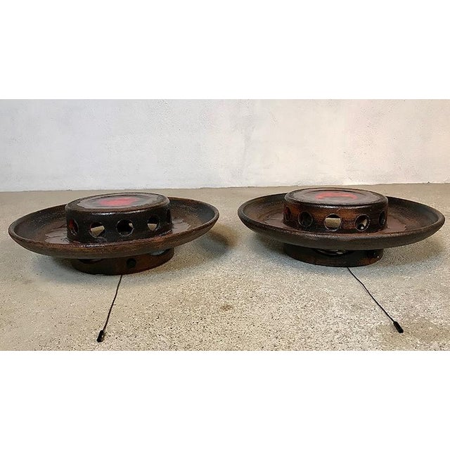 Large Scandinavian Ceramic Wall Lights, 1960s, Set of 2 For Sale - Image 9 of 18
