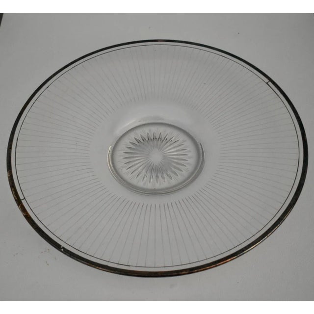 Vintage Heisey Art Deco Style Etched Glass Round Platter For Sale - Image 10 of 13
