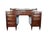 Metal Vintage Mahogany Partners Desk with Leather Inlay and Brass Hardware For Sale - Image 7 of 9