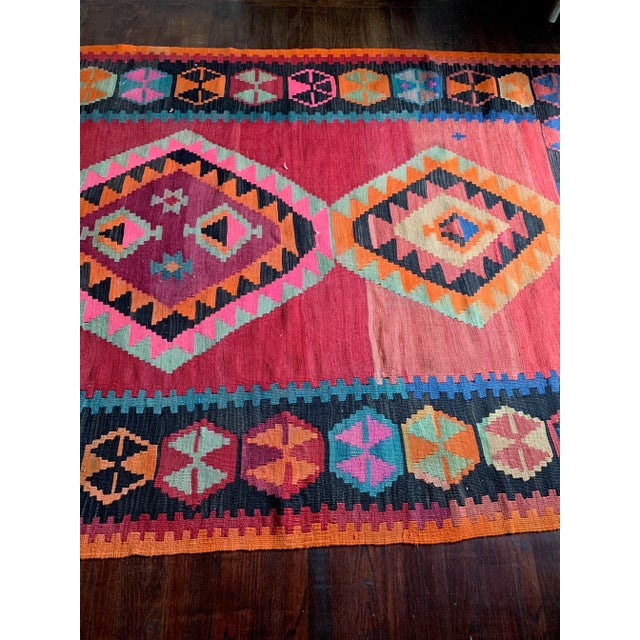 Textile 1950s Vintage Azerbaijani Kilim Rug - 5′8″ × 11′5″ For Sale - Image 7 of 10