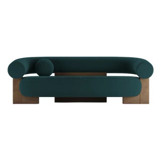 Cassete Sofa in Boucle Dark Brown and Smoked Oak by Alter Ego for Collector For Sale
