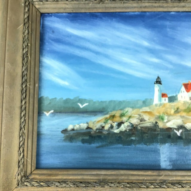 Mid Century Artisan Oil Painting Camden Maine For Sale In Portland, ME - Image 6 of 13