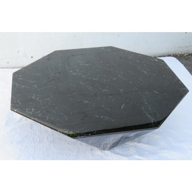 Mid Century Modern Style Octagonal Geometric Marbleized Coffee Table For Sale In Miami - Image 6 of 12