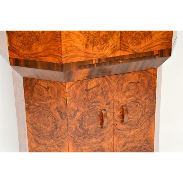 Art Deco Burr Walnut Cocktail Cabinet, 1930s For Sale - Image 10 of 12