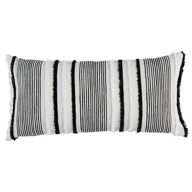 Contemporary Schumacher Billy Indoor/Outdoor 24" Lumbar Pillow in Black For Sale - Image 3 of 3