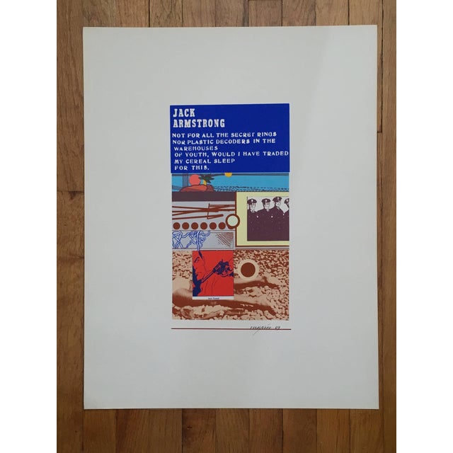 Poetry by J.D. REED Artwork by Richard Merkin screenprint in color, 1969, edition 22/50 Published by Bizzaro, Providence,...