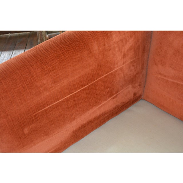 Vintage Mid Century Hickory Tavern / Lane Burnt Orange Upholstered Loveseat Sofa For Sale - Image 13 of 17
