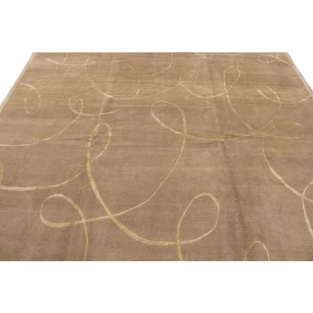 Modern Modern Expressionist Tibetan Handmade Wool Rug For Sale - Image 3 of 13