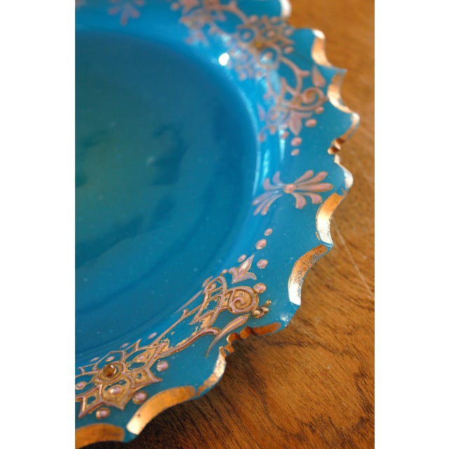 19th Century Antique French Blue Opaline Covered Punch Bowl For Sale - Image 14 of 14