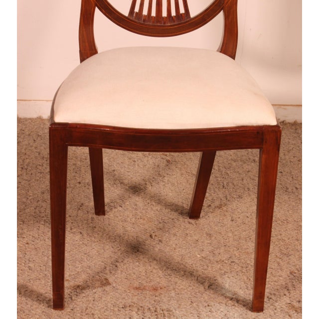 Mahogany Chairs with Inlays, 19th Century, Set of 4 For Sale - Image 4 of 13