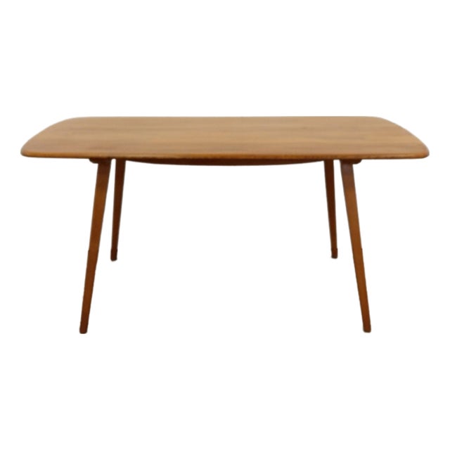 Vintage Attributed to Ercol Mid Century Modern Plank Dining Table For Sale