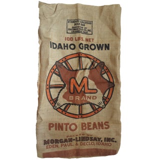 Vintage Bean Bag Burlap Sack by Friedman Bag Company For Sale