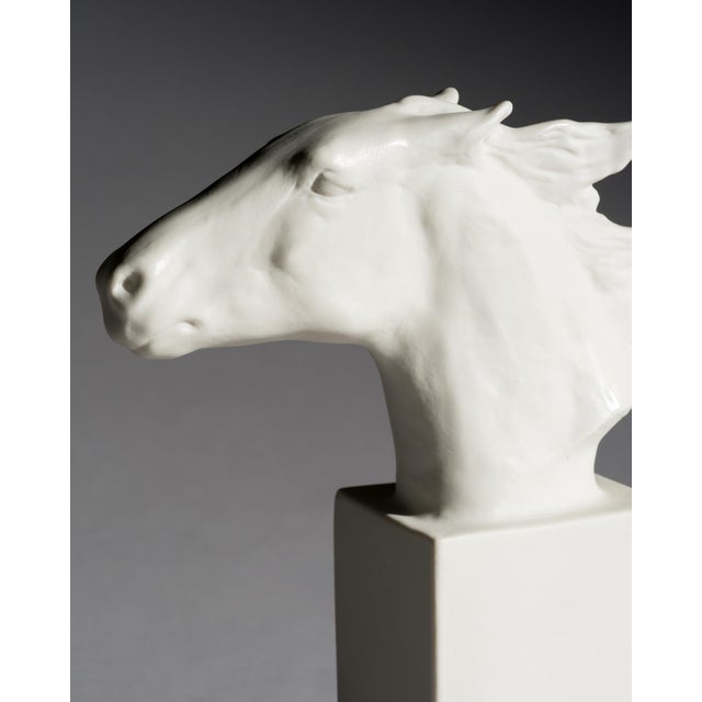 Porcelain Model 1609 Hannibal Equestrian Horse Head Sculpture by Albert Hinnrich Hussmann for Rosenthal, 1920s-1940s For Sale - Image 9 of 11