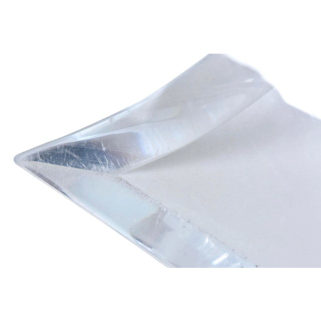 Vintage Lion N Frost Signed Lucite Round Dining Table With Four Lucite and Leather Channeled Chairs For Sale - Image 11 of 12