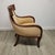 Contemporary Klismos-Gondola Armchair in Warm Walnut With Ultrasuede Upholstery For Sale - Image 4 of 7