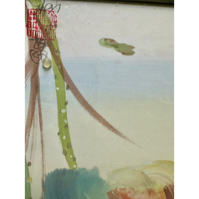 Set 3 Chinese Watercolor Paintings Kingfishers & Lotus Flowers, Framed For Sale - Image 12 of 18