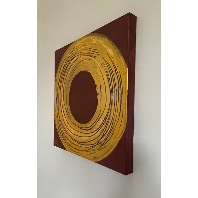 Abstract "Eclipse" Original Modern Abstract Acrylic Painting on Canvas by Cathe Hendrick For Sale - Image 3 of 3