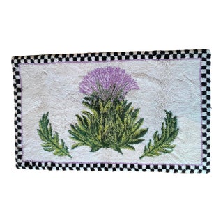 Mackenzie Childs Coutley Check Thistle Tufted Bathroom Throw Rug For Sale