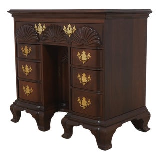 Harden Block Front Townsend Yale Mahogany Kneehole Desk Chest For Sale