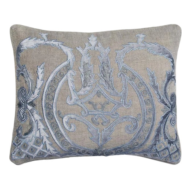 Provence Home Linen & Velvet 16"x20" Throw Pillow For Sale
