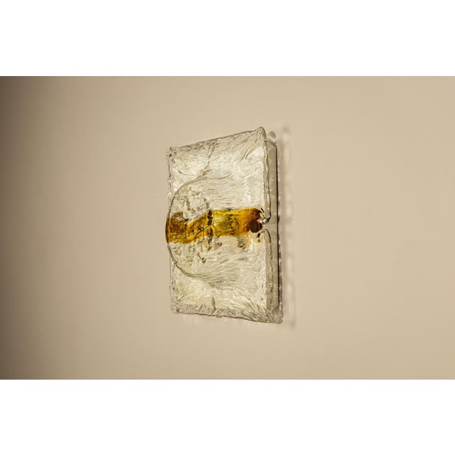 Venini Cristal and Yellow Quilt Wall Lamps by Toni Zuccheri for Venini, Italy, 1970s, Set of 4 For Sale - Image 4 of 18