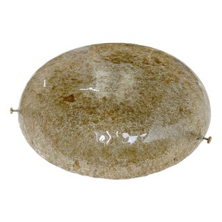 Large Amber-Smoke Textured Flush Mount by Hillebrand, 1960s For Sale