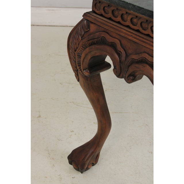 Georgian Style Mahogany Marble Top Console Table For Sale - Image 10 of 15