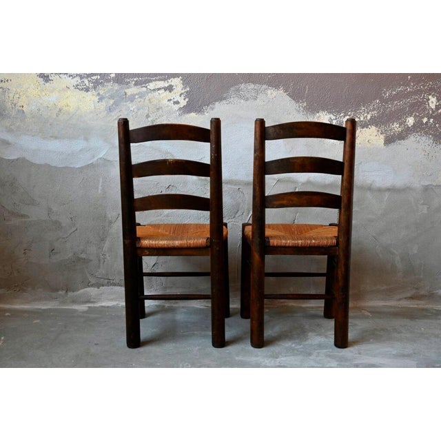 Set of Antique Georges Robert Chairs in Straw and Wood For Sale - Image 13 of 18