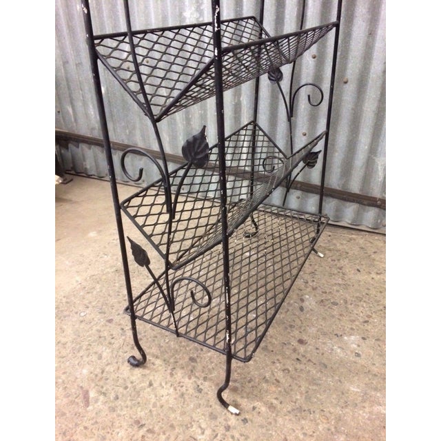Vintage Wrought Iron Floral Bookcase Curio Rack Kitchen Stand Woodard